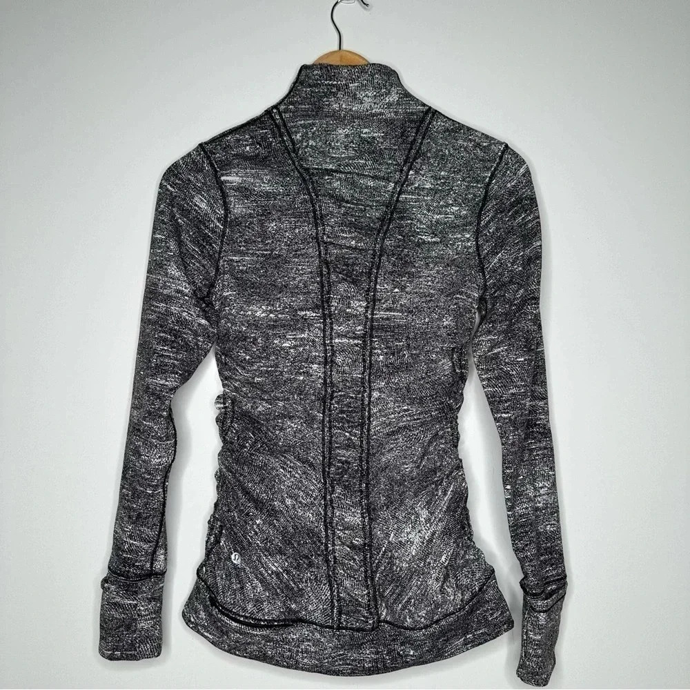 Lululemon Cypress Kiss Half Zip in Rush Jacquard Black White Size 6 - Picture 10 of 15